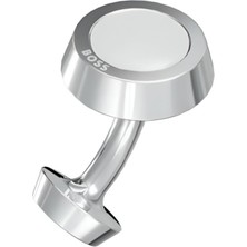 Boss Erkek Ince Logo Işlemeli Cilalı Görünümlü Beyaz Kol Düğmesi 50539967-100