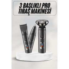 Yüksek Performanslı 3 Başlıklı Profesyonel Şarjlı Islak ve Kuru Kullanıma Uygun - Lisinya