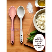 PremiumPort Isıya Dayanıklı Silikon Kaşık Seti, 28 Cm, 2'li Paket, Dayanıklı ve Kullanışlı