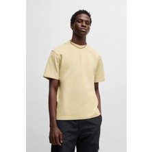 Hugo Erkek Marka Logolu Basic Bisiklet Yaka Kısa Kollu Bej T-Shirt 50488330-285