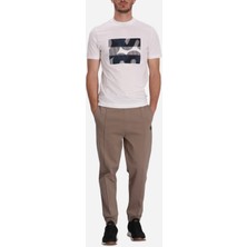 Boss Erkek Regular Fit Yuvarlak Yaka Pamuklu Baskılı Kısa Kollu Krem T-Shirt 50531862-101