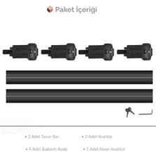 Dacıa Jogger 2021–2025 Uyumlu  Kilitli Sistem Ara Atkı Tavan Barı Siyah (2 Adet)