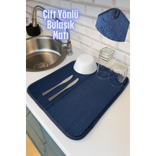 PremiumPort Lacivert Bulaşık Matı, 44X36 Cm, Yumuşak ve Dayanıklı Temizlik Aksesuarı