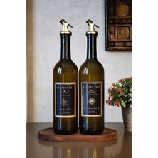 PremiumPort Ahşap Standlı 750ML Siyah Gold Zeytinyağı ve Sıvıyağ Şişesi Seti