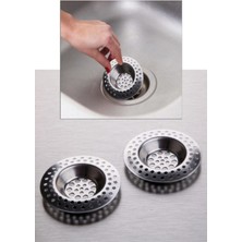 PremiumPort Iki Adet Metal Büyük Delikli Lavabo Süzgeci, Dayanıklı ve Kullanışlı