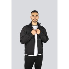 Versace Erkek Regular Fit Dik Yaka Fermuarlı Uzun Kollu Siyah Ceket 78GASD11CQ04D-899