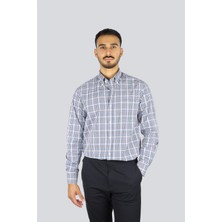 Paul & Shark Erkek %100 Pamuk Normal Kalıp Kare Desenli Uzun Kollu Çok Renkli Gömlek 15313049-C08