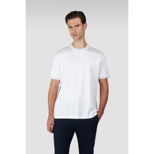 Paul & Shark Erkek Regular Fit Pamuklu Yuvarlak Yakalı Shark Logo Işlemeli Kısa Kollu Bej T-Shirt 15311627-46A