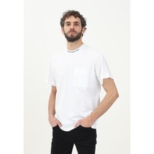 Versace Erkek Yuvarlak Yaka Kısa Kollu Yakası Logo Detaylı Beyaz T-Shirt 78GAHE03CJ00E-003