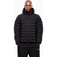 EA7 Erkek Kapşonlu Yaka Cep Detay Fermuar Kapama Uzun Kol Siyah Mont 7M000686 AF15953-UC001