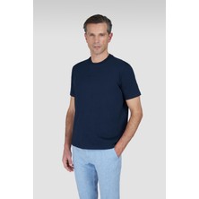 Paul & Shark Erkek Regular Fit Yuvarlak Yaka Ince %100 Pamuklu Kısa Kollu Lacivert T-Shirt 25411060-013