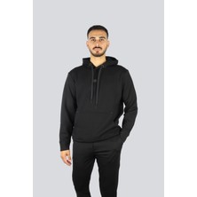 Paul & Shark Erkek Regular Fit Kapüşonlu Yaka Uzun Kollu Siyah Sweatshirt 15311852-011