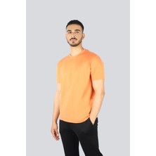 Paul & Shark Erkek Yuvarlak Yaka Normal Kalıp %100 Pamuk Kısa Kollu Turuncu T-Shirt 25411006-305