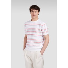 Paul & Shark Erkek Bisiklet Yaka Kısa Kol Renkli Çizgi Desen Çok Renkli T-Shirt 25411532-162