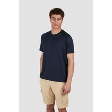 Paul & Shark Erkek Regular Fit Yuvarlak Yaka Kısa Kollu Pamuklu Lacivert T-Shirt 25411056-013