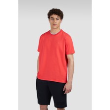 Paul & Shark Erkek Yuvarlak Yaka Normal Kalıp %100 Pamuklu Kısa Kollu Kırmızı T-Shirt 25411033-698