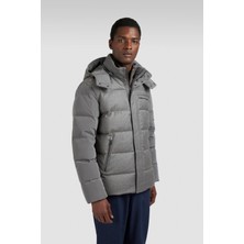 Paul & Shark Erkek Çıkarılabilir Kapüşon Uzun Kol Kanal Kapitone Fermuar Kapama Gri Ceket 15312451-090