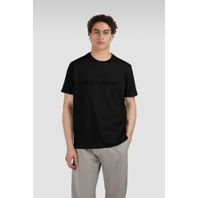 Paul & Shark Erkek Ton Sür Ton Logo Işlemeli Pamuklu Jarse Siyah T-Shirt 25411042-011