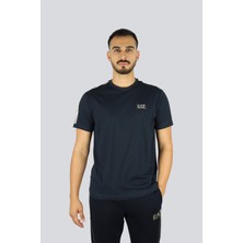 EA7 Erkek Pamuklu Bisiklet Yaka Kısa Kollu Lacivert T-Shirt 7M000956 AF10375-MB437