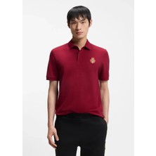 Boss Erkek Logo Kabartmalı Normal Kalıp Pamuklu Kısa Kollu Kırmızı T-Shirt 50556415-616