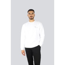 Paul & Shark Erkek Normal Kalıp Logo Desenli Yuvarlak Yakalı Pamuklu Uzun Kollu Beyaz Sweatshirt 15311861-010