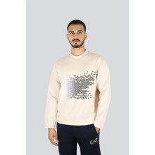 Emporio Armani Erkek Regular Fit Bisiklet Yaka Uzun Kol Pamuklu Bej Sweatshirt EM002892 AF10013-U1156