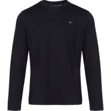 Paul & Shark Erkek Bisiklet Yaka Uzun Kol Pamuklu Slim Fit Lacivert-Gold T-Shirt 15311611-50E