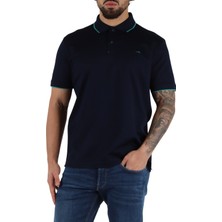 Paul & Shark Erkek Düğme Kapama Kısa Kol %100 Pamuk Lacivert Polo Yaka T-Shirt 25411268-013