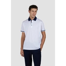 Paul & Shark Erkek %100 Pamuklu Normal Kesim Kısa Kollu Beyaz Polo Yaka T-Shirt 25411312-010