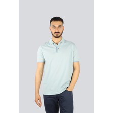 Paul & Shark Erkek Normal Kalıp %100 Pamuklu Kısa Kollu Mavi Polo Yaka T-Shirt 25411219-072