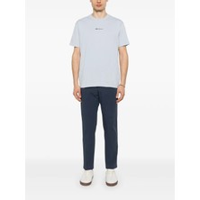 Paul & Shark Erkek Regular Fit Yuvarlak Yaka Ince %100 Pamuklu Kısa Kollu Mavi T-Shirt 25411060-904