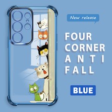 HONTINGA Samsung Galaxy S23 Ultra ile Uyumlu Şeffaf Kılıfı Düşüme Önleyici Basitlik Anti Düşme Kamera Korumali Kedi Desen Yumuşak Silikon Telefon Kılıfı Kadın ve Erkek Için Uygundur K3-0217