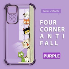 HONTINGA Xiaomi Redmi Note 11 Pro 5g ile Uyumlu Şeffaf Kılıfı Düşüme Önleyici Basitlik Anti Düşme Kamera Korumali Kedi Desen Yumuşak Silikon Telefon Kılıfı Kadın ve Erkek Için Uygundur K3-0217