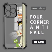 HONTINGA Realme Note 50 ile Uyumlu Şeffaf Kılıfı Düşüme Önleyici Basitlik Anti Düşme Kamera Korumali Kedi Desen Yumuşak Silikon Telefon Kılıfı Kadın ve Erkek Için Uygundur K3-0217