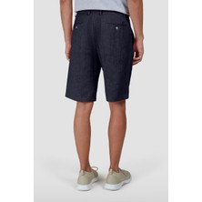 Paul & Shark Erkek Regular Fit %100 Keten Normal Bel Lacivert Şort 25414042-104