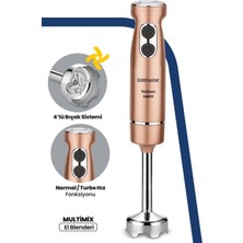 Allians 1000W 4 Bıçaklı Paslanmaz Çelik El Blender, Turbo Hız Ayarları