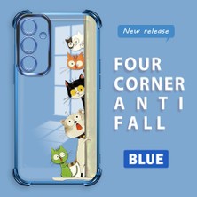 HONTINGA Samsung Galaxy A35 ile Uyumlu Şeffaf Kılıfı Düşüme Önleyici Basitlik Anti Düşme Kamera Korumali Kedi Desen Yumuşak Silikon Telefon Kılıfı Kadın ve Erkek Için Uygundur K3-0217