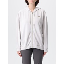 EA7 Kadın Kapşonlu Yaka Cep Detay Fermuar Kapama Uzun Kol Gri Sweatshirt 7W000192 AF12643-U9001