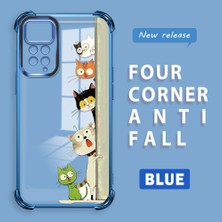 HONTINGA Xiaomi Redmi Note 11 Pro 4g ile Uyumlu Şeffaf Kılıfı Düşüme Önleyici Basitlik Anti Düşme Kamera Korumali Kedi Desen Yumuşak Silikon Telefon Kılıfı Kadın ve Erkek Için Uygundur K3-0217