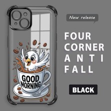 HONTINGA iPhone 15 Plus ile Uyumlu Şeffaf Kılıfı Düşüme Önleyici Basitlik Anti Düşme Kamera Korumali Kuş Desen Yumuşak Silikon Telefon Kılıfı Kadın ve Erkek Için Uygundur K3-0216