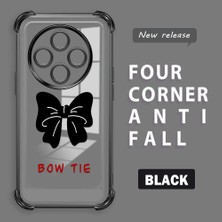 HONTINGA Xiaomi Redmi 14C ile Uyumlu Şeffaf Kılıfı Düşüme Önleyici Basitlik Anti Düşme Kamera Korumali Bow Tie Desen Yumuşak Silikon Telefon Kılıfı Kadın ve Erkek Için Uygundur K3-0214