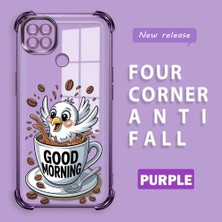 HONTINGA Xiaomi Redmi 9c ile Uyumlu Şeffaf Kılıfı Düşüme Önleyici Basitlik Anti Düşme Kamera Korumali Kuş Desen Yumuşak Silikon Telefon Kılıfı Kadın ve Erkek Için Uygundur K3-0216