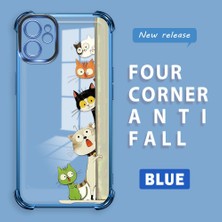 HONTINGA iPhone 11 ile Uyumlu Şeffaf Kılıfı Düşüme Önleyici Basitlik Anti Düşme Kamera Korumali Kedi Desen Yumuşak Silikon Telefon Kılıfı Kadın ve Erkek Için Uygundur K3-0217