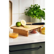 PremiumPort Bambu Kesme Tahtası, Standlı, 33,5X22 Cm, Şık ve Dayanıklı Tasarım