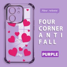 HONTINGA Xiaomi Mi 13T ile Uyumlu Şeffaf Kılıfı Düşüme Önleyici Basitlik Anti Düşme Kamera Korumali Kalp Desen Yumuşak Silikon Telefon Kılıfı Kadın ve Erkek Için Uygundur K3-0212