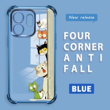 HONTINGA Infinix Smart 9 ile Uyumlu Şeffaf Kılıfı Düşüme Önleyici Basitlik Anti Düşme Kamera Korumali Kedi Desen Yumuşak Silikon Telefon Kılıfı Kadın ve Erkek Için Uygundur K3-0217