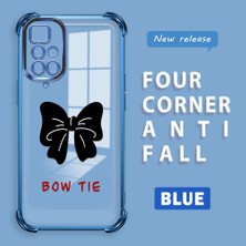 HONTINGA Xiaomi Redmi 10 2022 ile Uyumlu Şeffaf Kılıfı Düşüme Önleyici Basitlik Anti Düşme Kamera Korumali Bow Tie Desen Yumuşak Silikon Telefon Kılıfı Kadın ve Erkek Için Uygundur K3-0214