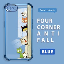 HONTINGA iPhone 8 ile Uyumlu Şeffaf Kılıfı Düşüme Önleyici Basitlik Anti Düşme Kamera Korumali Kedi Desen Yumuşak Silikon Telefon Kılıfı Kadın ve Erkek Için Uygundur K3-0217
