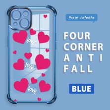 HONTINGA iPhone 13 ile Uyumlu Şeffaf Kılıfı Düşüme Önleyici Basitlik Anti Düşme Kamera Korumali Kalp Desen Yumuşak Silikon Telefon Kılıfı Kadın ve Erkek Için Uygundur K3-0212