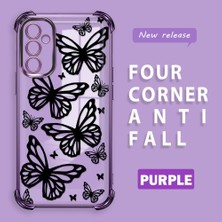 HONTINGA Samsung Galaxy M23 5g ile Uyumlu Şeffaf Kılıfı Düşüme Önleyici Basitlik Anti Düşme Kamera Korumali Kelebek Desen Yumuşak Silikon Telefon Kılıfı Kadın ve Erkek Için Uygundur K3-0215